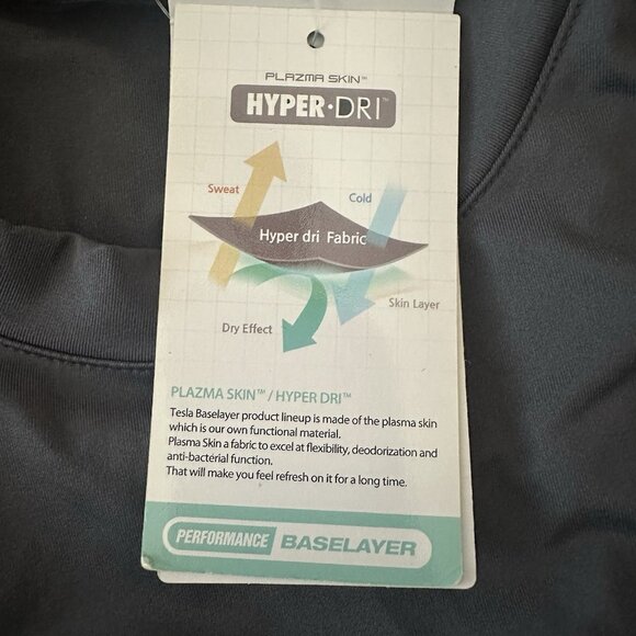 TESLA Sz Small Training Performance Baselayer Hyper Dri Men’s Gray Shirt Plazma - Picture 9 of 11